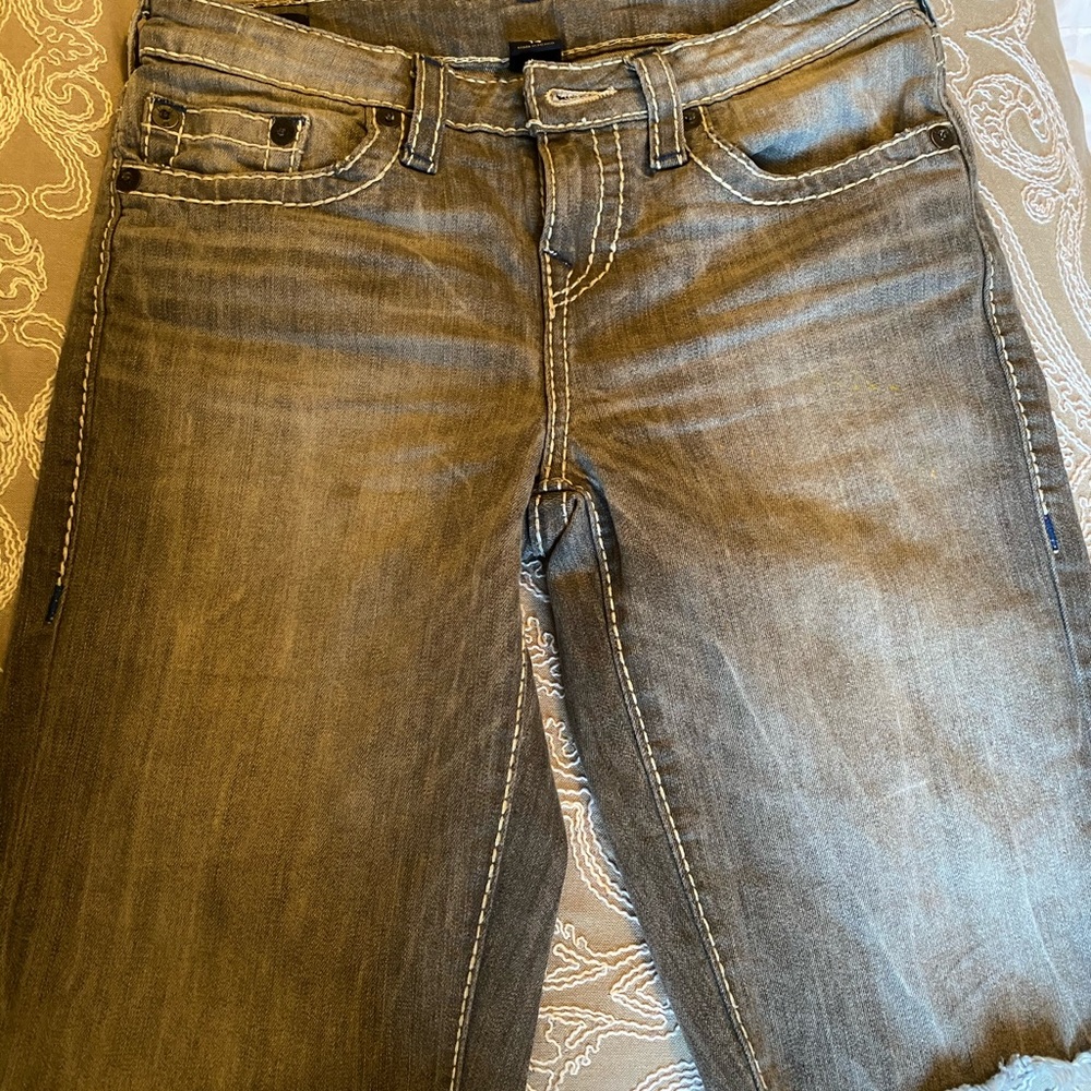 Boys Gray denim True Religion shorts